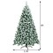 6Ft Pre-Lit Premium Snow Flocked Hinged Artificial Christmas Tree w/ 250 Lights